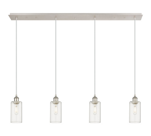 Downtown Urban Four Light Linear Pendant in Polished Nickel (405|124B-4P-PN-G434-7CL)