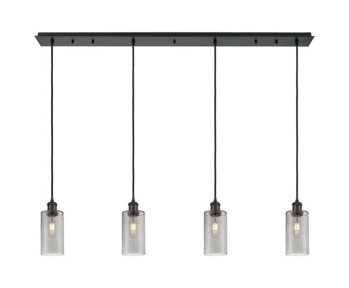 Downtown Urban Four Light Linear Pendant in Matte Black (405|124B-4P-BK-G434-7SM)