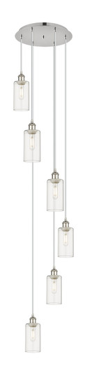 Downtown Urban Six Light Pendant in Polished Nickel (405|116B-6P-PN-G434-7CL)