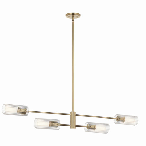 Velestino Four Light Linear Chandelier in Champagne Bronze (12|52681CPZ)