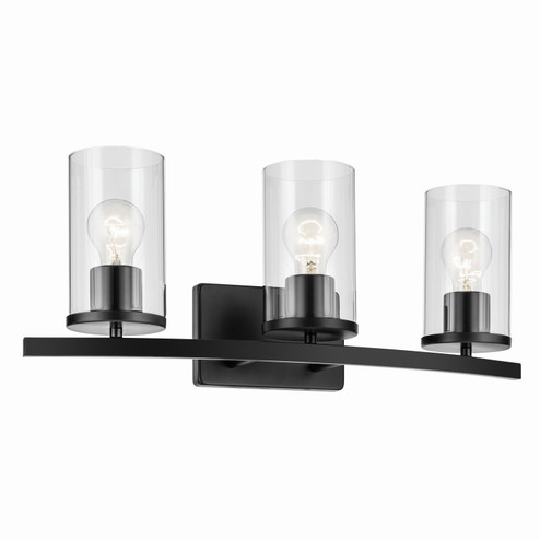 Crosby Three Light Vanity in Black (12|45497BKCLR)