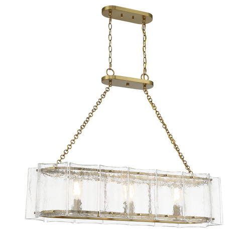 Genry Three Light Linear Chandelier in Warm Brass (51|1-8203-3-322)