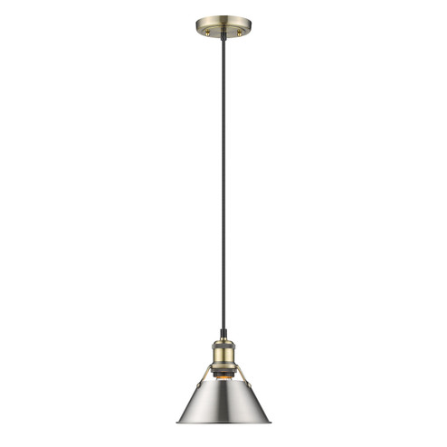 Orwell One Light Mini Pendant in Aged Brass (62|3306-S AB-PW)