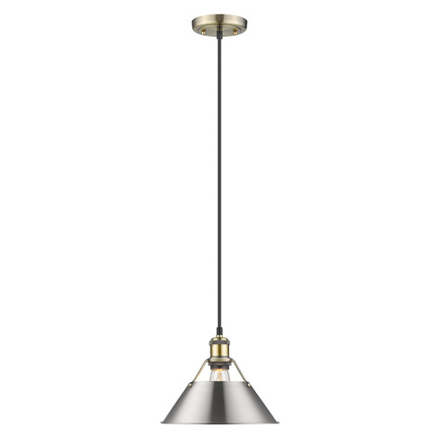 Orwell One Light Pendant in Aged Brass (62|3306-M AB-PW)