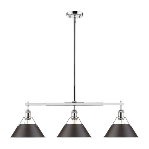 Orwell Three Light Linear Pendant in Chrome (62|3306-LP CH-RBZ)