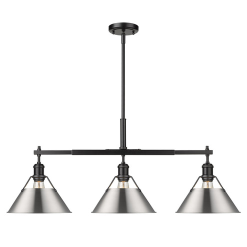 Orwell Three Light Linear Pendant in Matte Black (62|3306-LP BLK-PW)