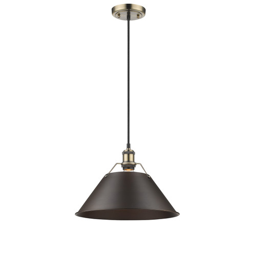 Orwell One Light Pendant in Aged Brass (62|3306-L AB-RBZ)