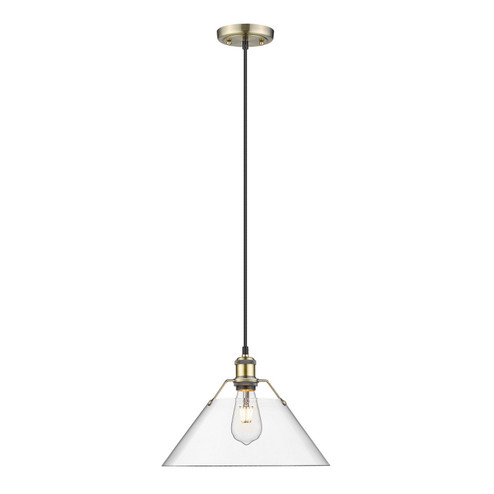 Orwell One Light Pendant in Aged Brass (62|3306-L AB-CLR)