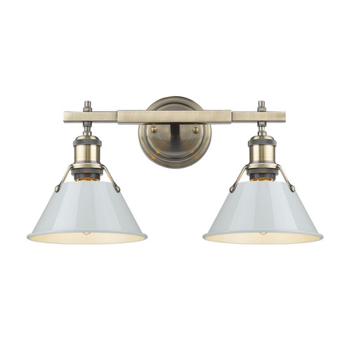 Orwell Two Light Bath Vanity in Aged Brass (62|3306-BA2 AB-DB)