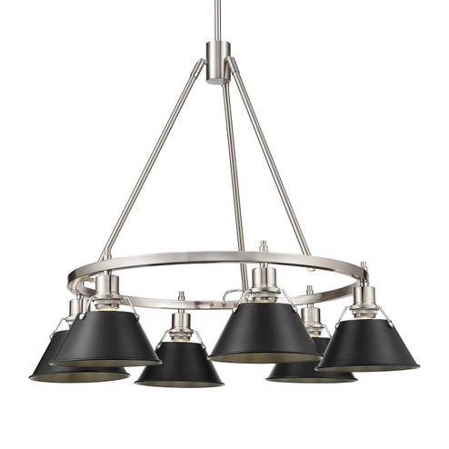 Orwell Six Light Chandelier in Pewter (62|3306-6 PW-BLK)