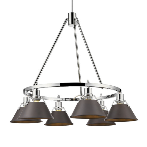 Orwell Six Light Chandelier in Chrome (62|3306-6 CH-RBZ)