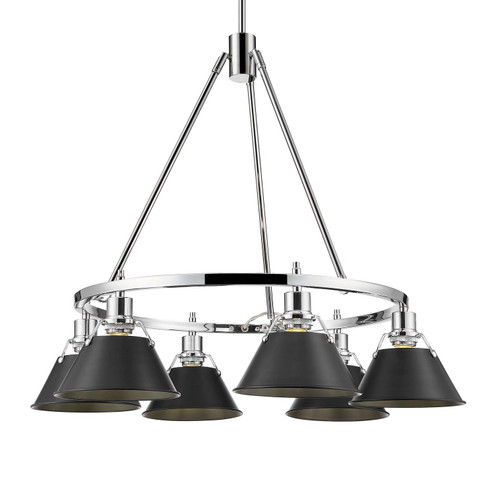 Orwell Six Light Chandelier in Chrome (62|3306-6 CH-BLK)