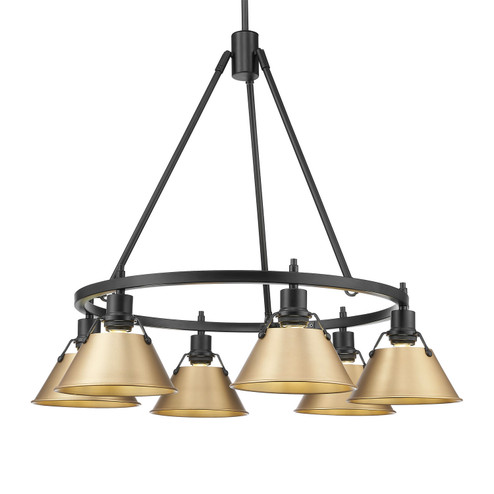 Orwell Six Light Chandelier in Matte Black (62|3306-6 BLK-BCB)
