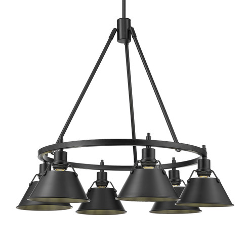 Orwell Six Light Chandelier in Matte Black (62|3306-6 BLK-BLK)