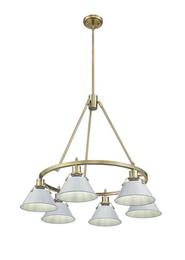 Orwell Six Light Chandelier in Aged Brass (62|3306-6 AB-DB)