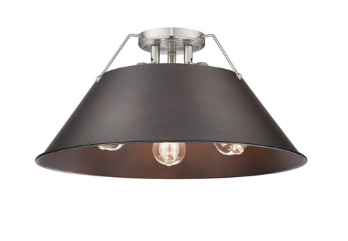 Orwell Three Light Flush Mount in Pewter (62|3306-3FM PW-RBZ)