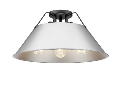 Orwell Three Light Flush Mount in Matte Black (62|3306-3FM BLK-CH)