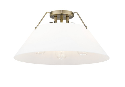 Orwell Three Light Flush Mount in Aged Brass (62|3306-3FM AB-OP)