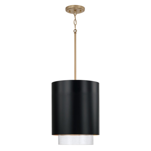 Weller One Light Pendant in Matte Brass and Black (65|353011RK)