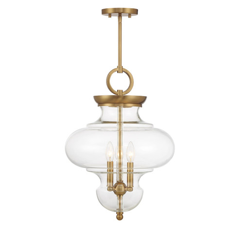 Bergdorf Three Light Pendant in Warm Brass (51|7-5801-3-322)