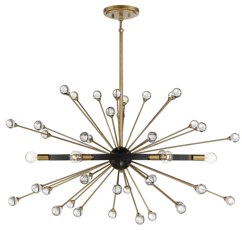 Ariel Six Light Chandelier in Como Black w/Gold (51|1-1858-6-62)