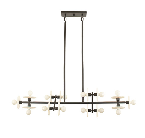 Amani 14 Light Linear Chandelier in Black Cashmere (51|1-1591-14-50)