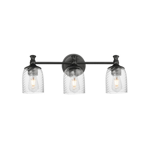 Swirl Three Light Bath Vanity in Black (16|21353CRBK)