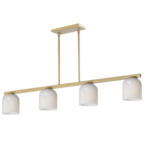 Scoop Four Light Linear Pendant in Natural Aged Brass (16|21236MRNAB)