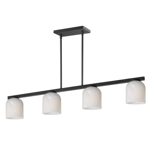 Scoop Four Light Linear Pendant in Black (16|21236MRBK)