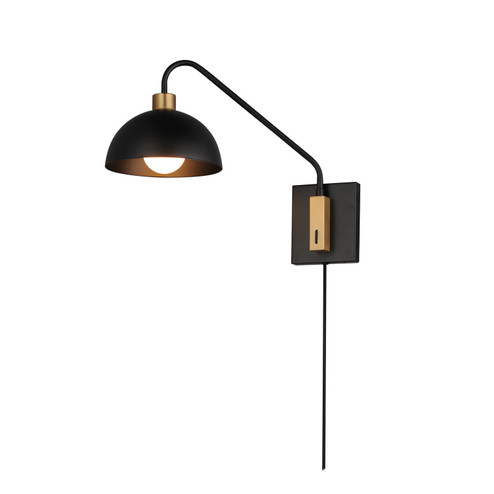Thelonious One Light Wall Sconce in Black / Natural Aged Brass (16|10021BKNAB)