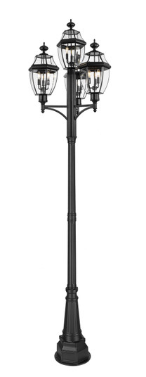 Westover Three Light Outdoor Post Mount Fixture in Black (224|580PHB-4-564P-BK)