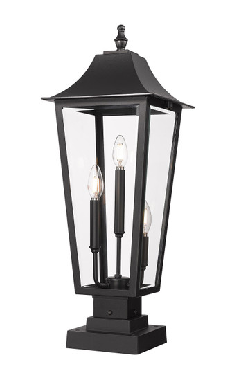 Gannon Three Light Outdoor Pier Mounted Fixture in Black (224|5008PHBS-SQPM-BK) Gannon Three Light Outdoor Pier Mounted Fixture in Black (224|5008PHBS-SQPM-BK)