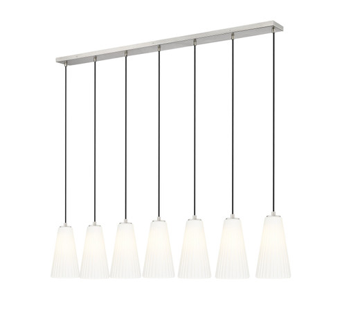 Farrell Seven Light Linear Chandelier in Brushed Nickel (224|3043P6-7L-BN)