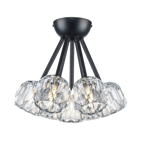 Crystal Court Seven Light Semi Flush Mount in Black (110|11737 BK)