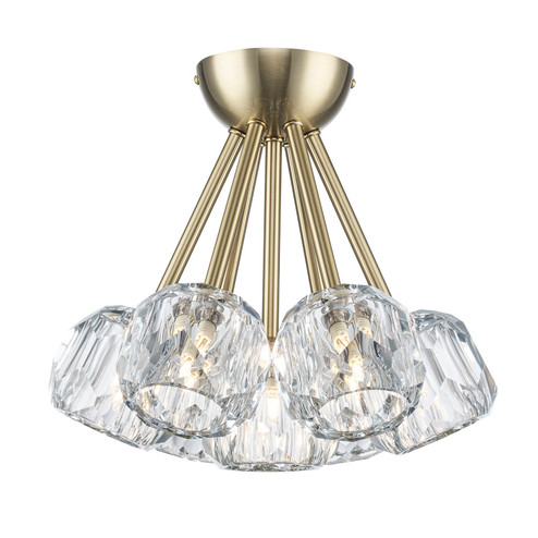 Crystal Court Seven Light Semi Flush Mount in Antique Gold (110|11737 AG)