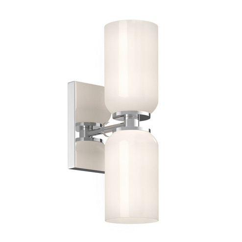 Nola Two Light Wall Sconce in Chrome/Glossy Opal Glass (347|WS57712-CH/GO)