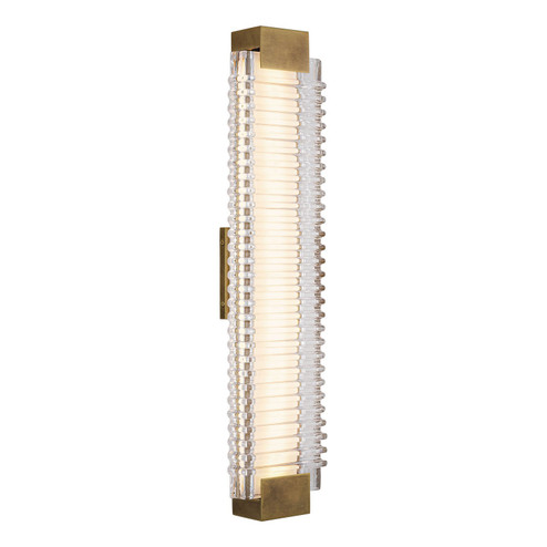 Alai LED Wall Vanity in Vintage Brass/Ribbed Glass (452|WV374225VBCR)