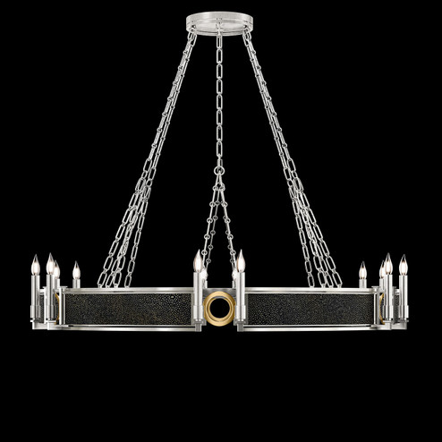 Mirage 12 Light Chandelier in Silver Leaf/Brass/Black Knight (48|100048-413)