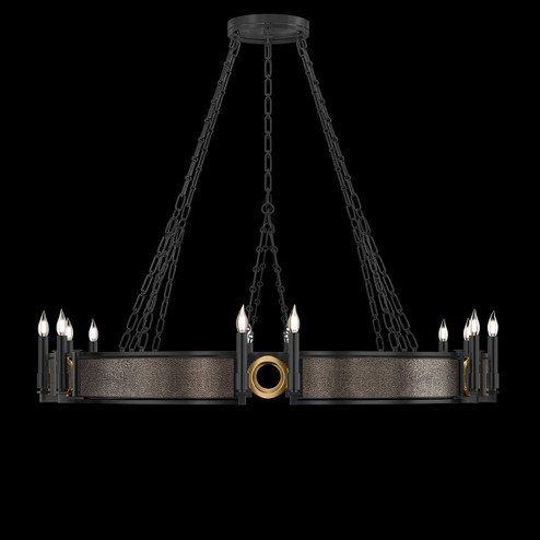 Mirage Chandelier in Black Iron/Brass/Pebble (48|100048-111)