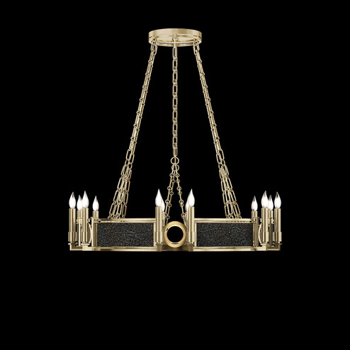 Mirage 12 Light Chandelier in Soft Gold Leaf/Brass/Black Knight (48|100047-513)