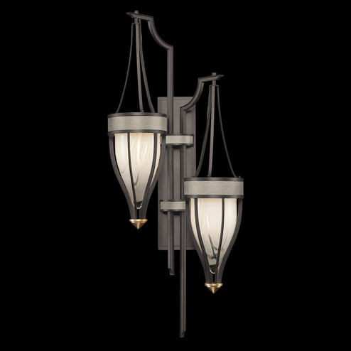 Mirage Two Light Wall Sconce in Midnight Steel/Brass/Coco (48|100046-712)