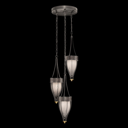 Mirage Three Light Pendant in Midnight Steel/Brass/Pebble (48|100044-711)