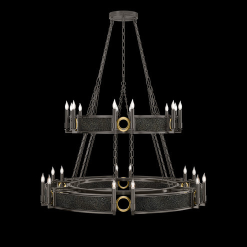 Mirage 24 Light Chandelier in Midnight Steel/Brass/Black Knight (48|100036-713)