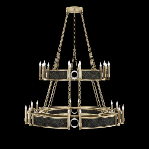 Mirage 24 Light Chandelier in Soft Gold Leaf/Nickel/Black Knight (48|100036-523)