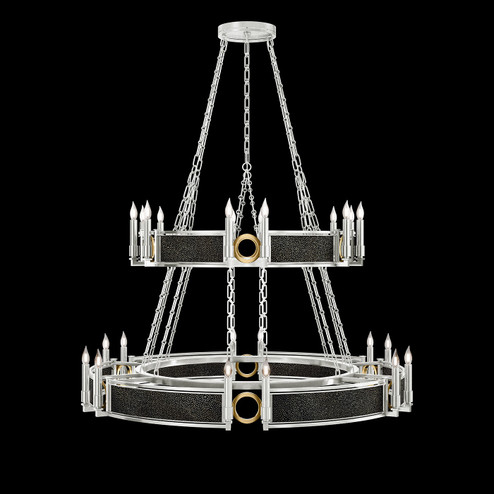 Mirage 24 Light Chandelier in Silver Leaf/Brass/Black Knight (48|100036-413)