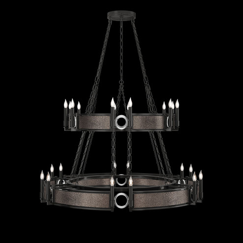 Mirage 24 Light Chandelier in Black Iron/Nickel/Pebble (48|100036-121)
