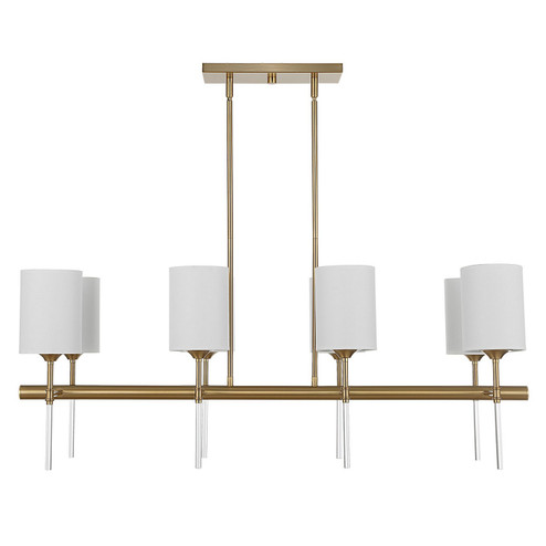 Awyr Eight Light Linear Chandelier in Warm Brass (52|21388)