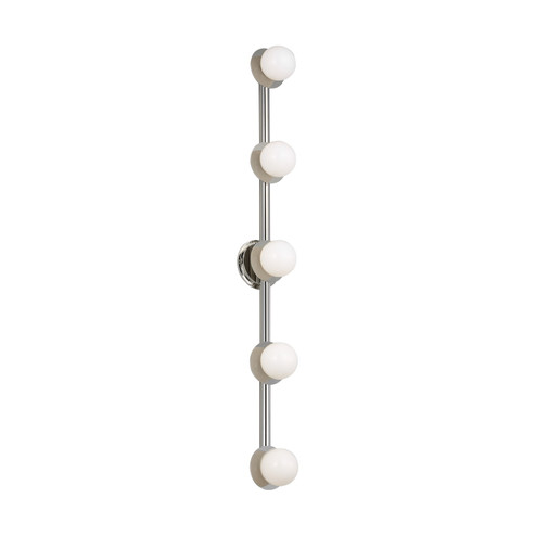 Nodes Five Light Vanity in Polished Nickel (454|KWL1165PN)