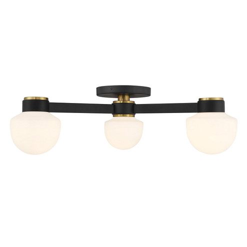 Three Light Semi-Flush Mount in Matte Black and Natural Brass (446|M60079MBKNB)