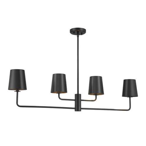 Four Light Linear Chandelier in Matte Black (446|M100127MBK)